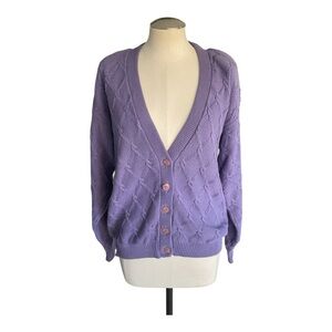 Pendleton Sophisticates Violet Diamond‑Knit Cardigan Sz 5 USA